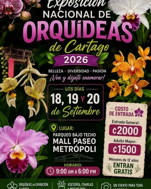 Evento con exhibición de orquídeas, charlas y asesoría en el Mall Paseo Metrópoli, del 18 al 20 de septiembre.