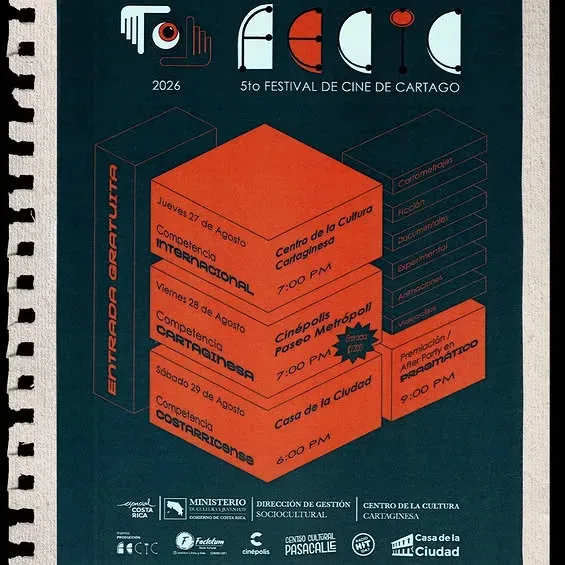 Un festival que promueve el cine costarricense y de países invitados, con proyecciones y actividades culturales.