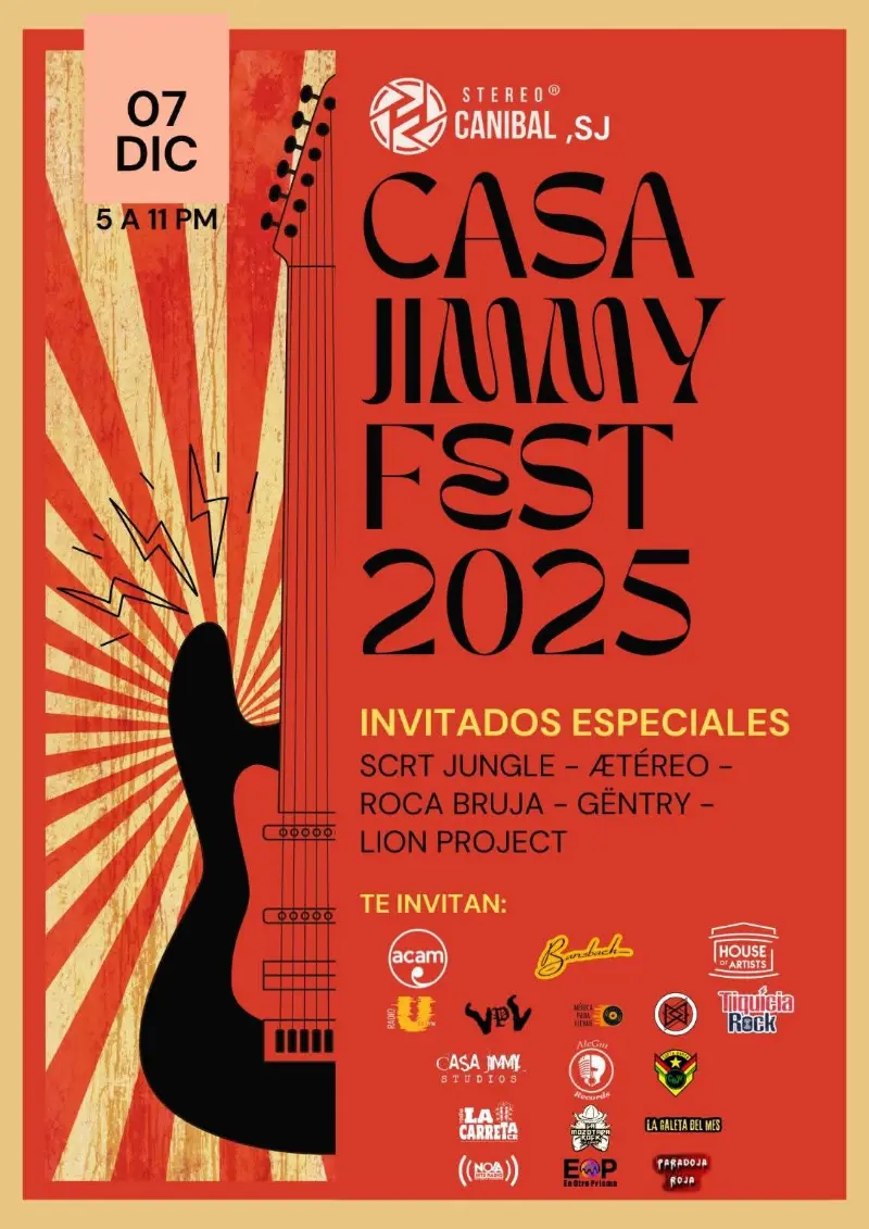 Que hacer hoy en Costa Rica: Festival dedicado a celebrar el legado de Jimmy Gentry con bandas emergentes, música nacional y un ambiente auténtico. Incluye espacios para apoyar la campaña navideña de Llevando Sonrisas Costa Rica.