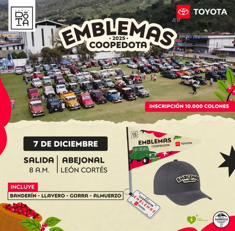 Que hacer hoy en Costa Rica: Desfile de Toyotas Land Cruiser saliendo desde el INA en el Abejonal rumbo a Coopedota.