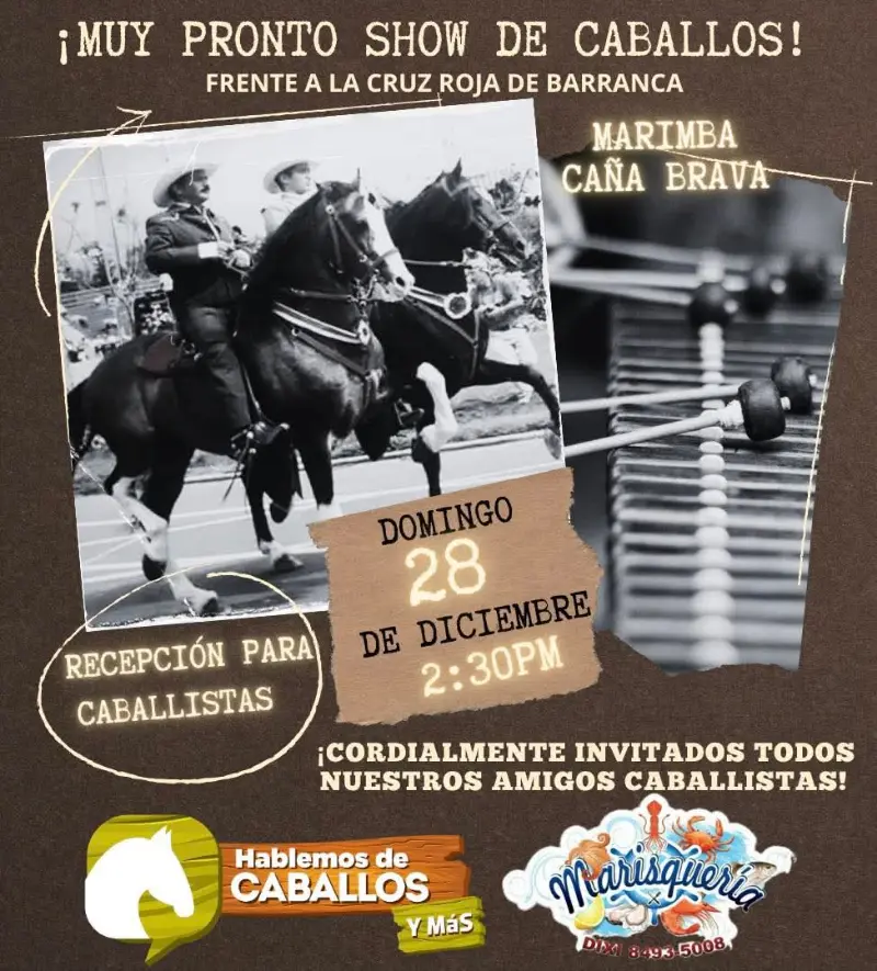 Que hacer hoy en Costa Rica: Un show ecuestre con música en vivo y ambiente festivo para cerrar el año en Barranca.