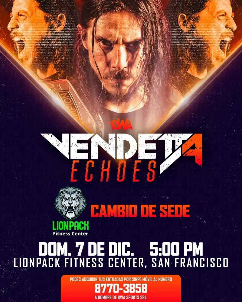Que hacer hoy en Costa Rica: Evento estelar de lucha libre con cambio de sede en el Lionpack Fitness Center en San Francisco de Dos Ríos.