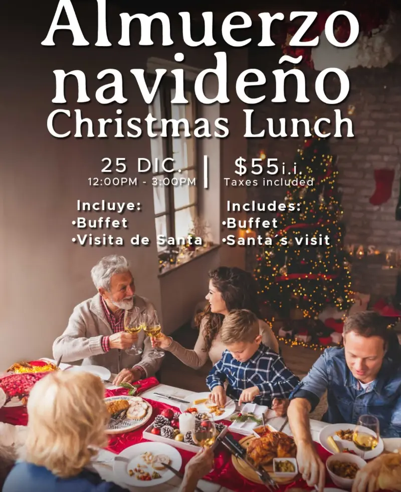 Que hacer hoy en Costa Rica: Almuerzo buffet de Navidad en el Hotel Marriott Hacienda Belén con visita especial de Santa.