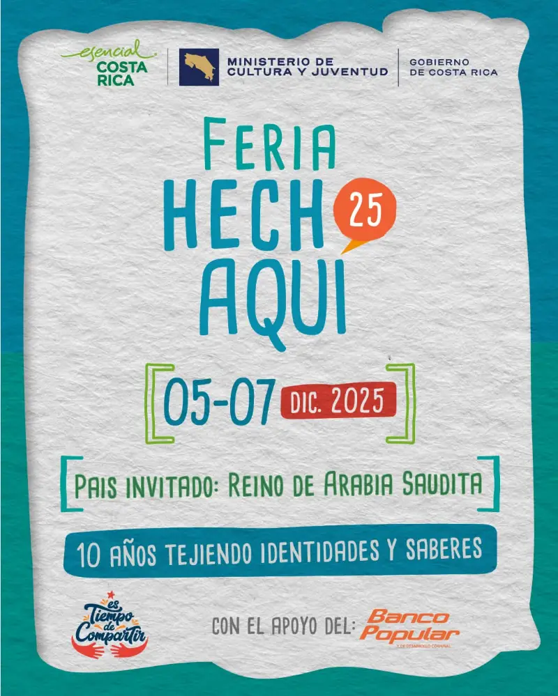 Que hacer hoy en Costa Rica: Celebración de diseño, artesanías, gastronomía, talleres y música durante tres días de creatividad.