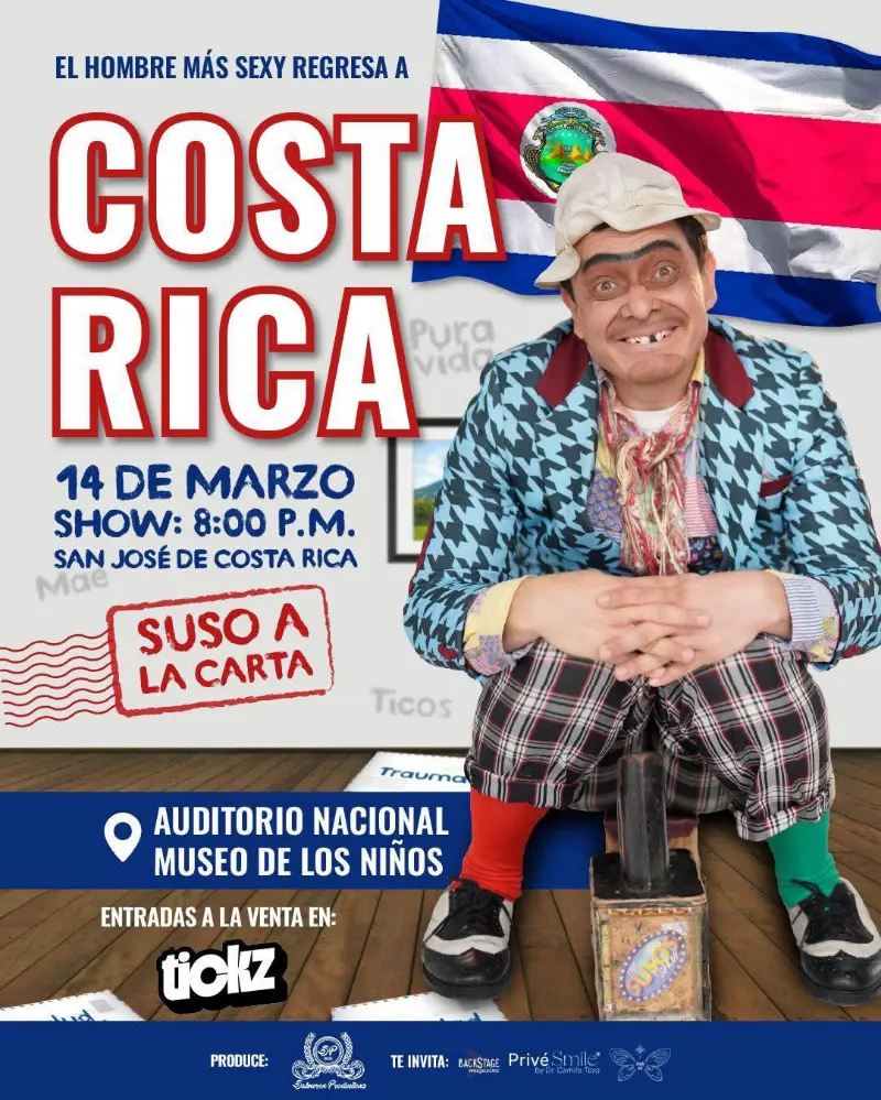 Que hacer hoy en Costa Rica: El humorista colombiano Suso El Paspi presenta su show lleno de comedia y reflexión.
