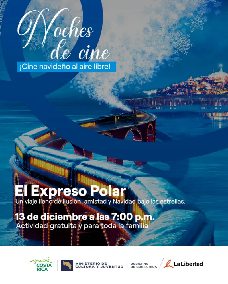 Que hacer hoy en Costa Rica: Proyección gratuita de El Expreso Polar en Parque La Libertad.