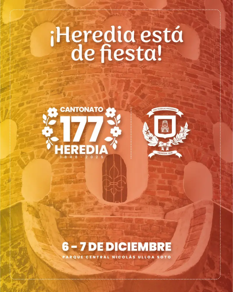Que hacer hoy en Costa Rica: Celebración del 177 aniversario del Cantonato de Heredia con música, talleres, desfiles y actividades familiares gratuitas.