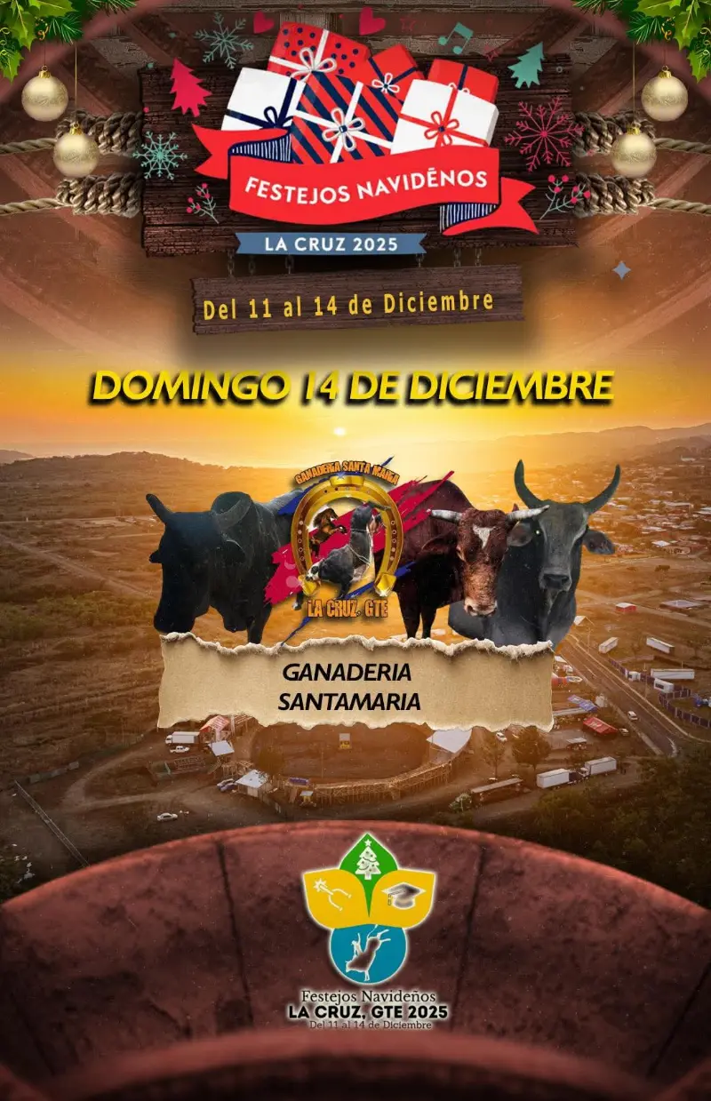 Que hacer hoy en Costa Rica: Celebración navideña con monta, ganadería invitada y actividades para apoyar al Liceo Experimental Bilingüe de La Cruz.