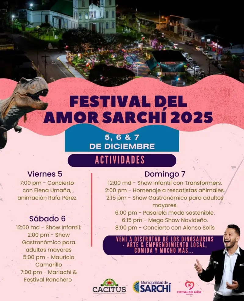 Que hacer hoy en Costa Rica: Fin de semana con conciertos, gastronomía, shows infantiles y actividades especiales en el Festival del Amor en Sarchí.