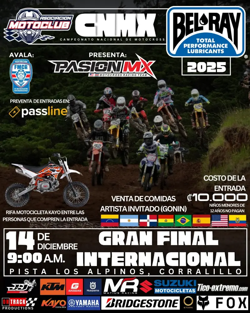 Que hacer hoy en Costa Rica: La Pista Los Alpinos en Corralillo recibirá la Gran Final Internacional del CNMX 2025, con pilotos de élite, competencias decisivas y show en vivo.