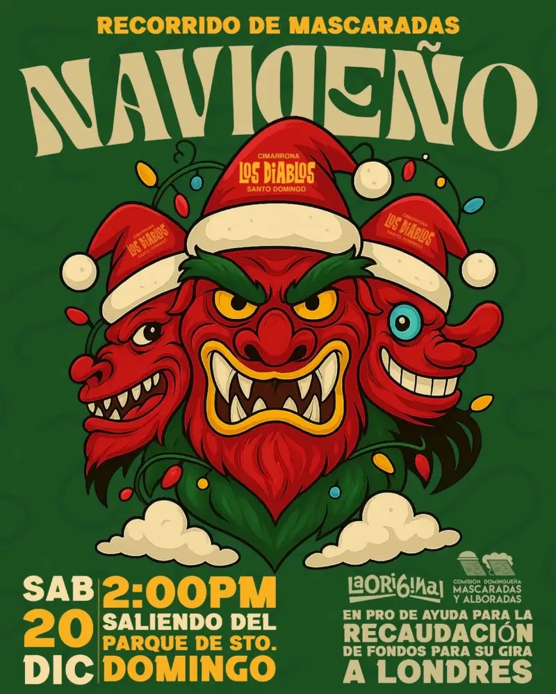 Que hacer hoy en Costa Rica: Recorrido navideño de cimarrona y mascaradas con salida desde el parque de Santo Domingo, en un ambiente festivo y tradicional.