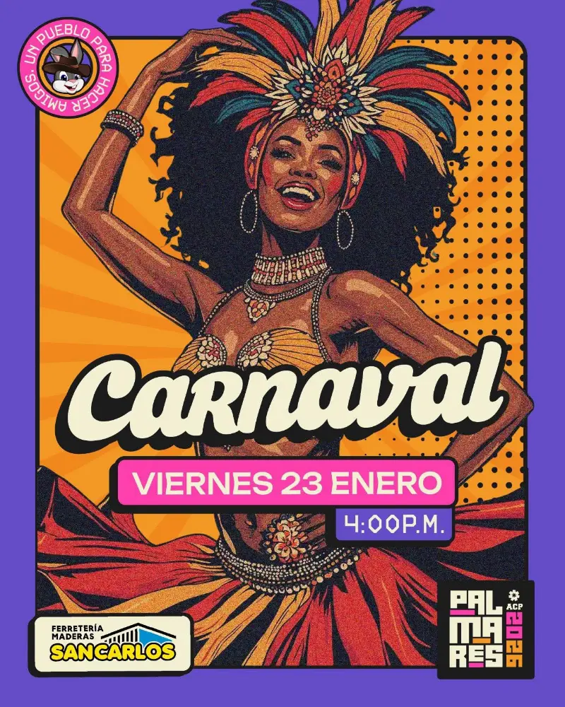 Que hacer hoy en Costa Rica: El tradicional Carnaval de las Fiestas de Palmares llenará las calles de color, música y alegría este viernes 23 de enero, en una de las celebraciones más esperadas del año.