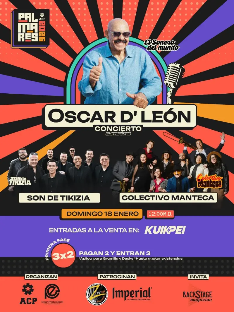 Que hacer hoy en Costa Rica: El Sonero del Mundo llega a las Fiestas de Palmares 2026 con un concierto internacional acompañado por Son de Tikizia y Colectivo Manteca.