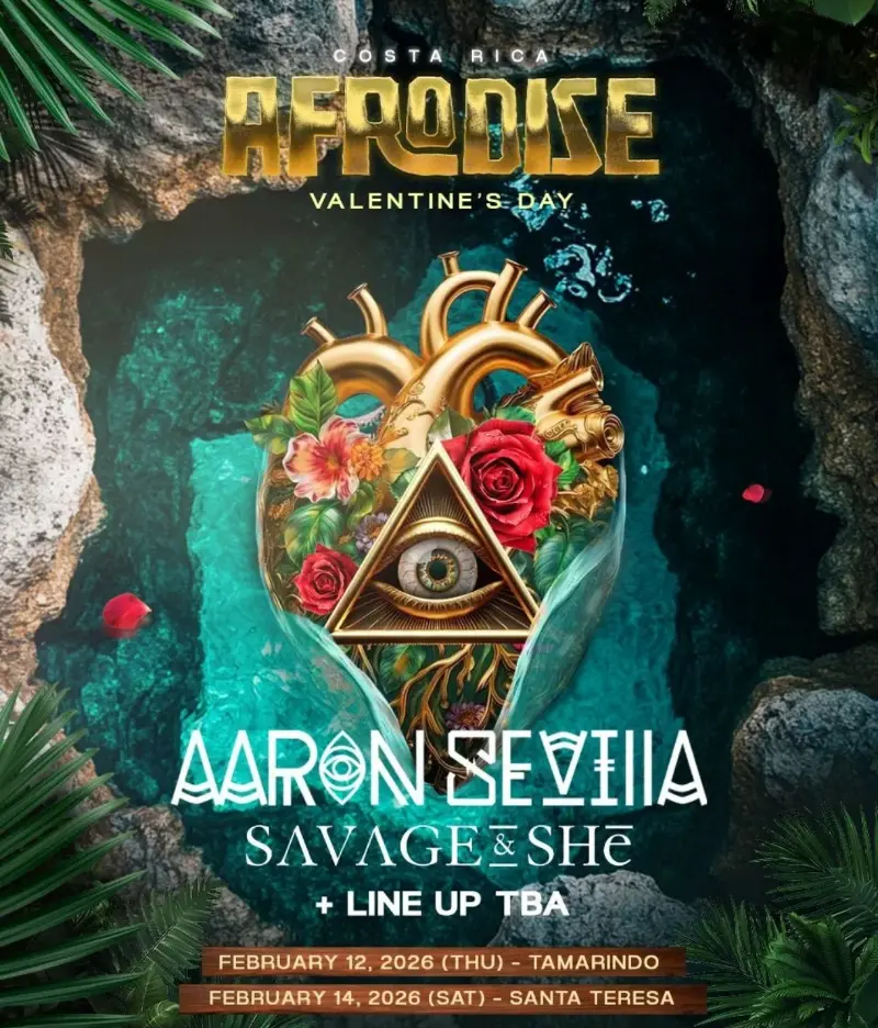 Que hacer hoy en Costa Rica: Dos noches mágicas de Afro House en Costa Rica con Aaron Sevilla y Savage & She, celebrando el amor en escenarios paradisíacos.