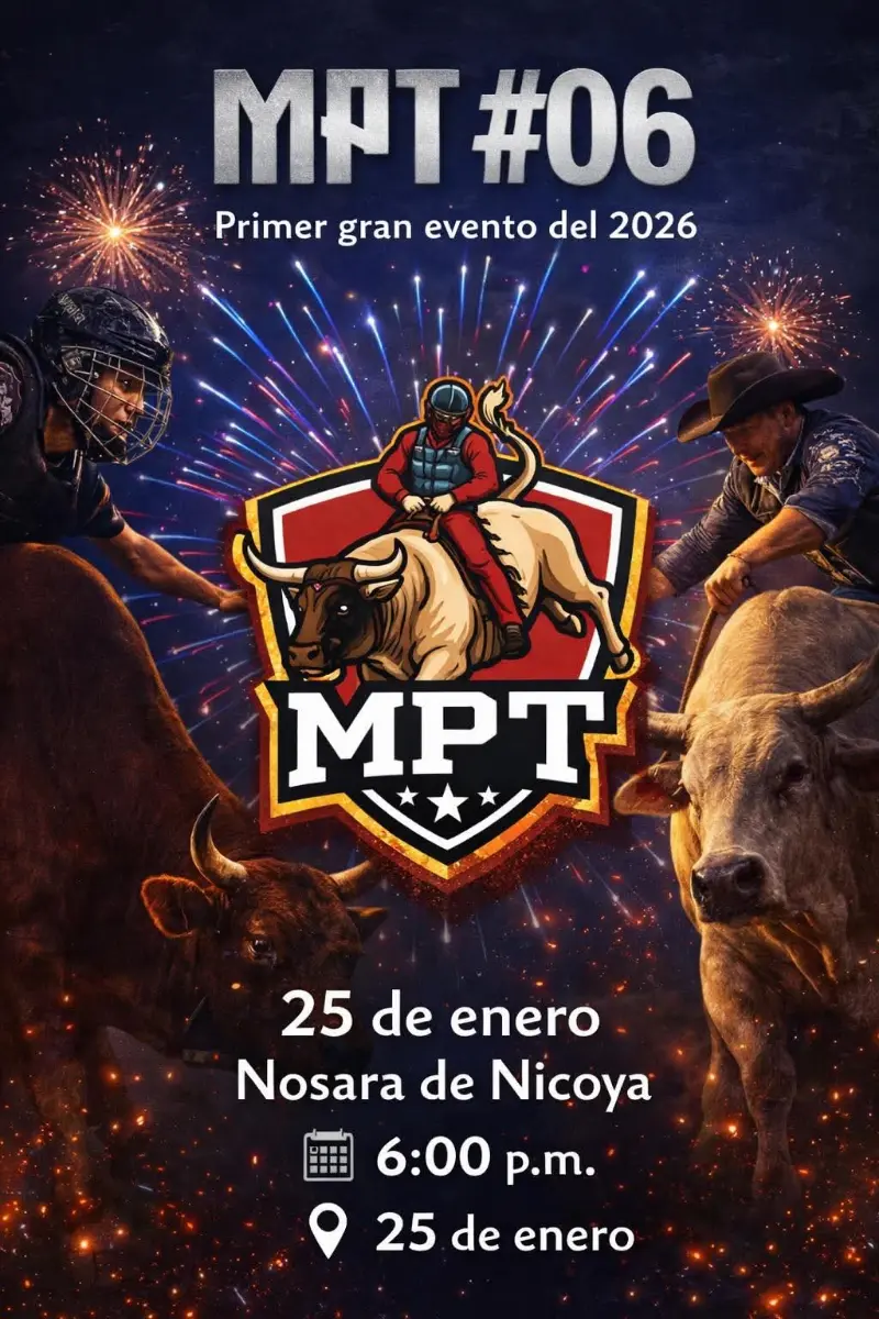 Que hacer hoy en Costa Rica: Primer gran evento taurino del 2026 con toros rifados, montadores de alto nivel y un espectáculo dedicado a la verdadera afición.