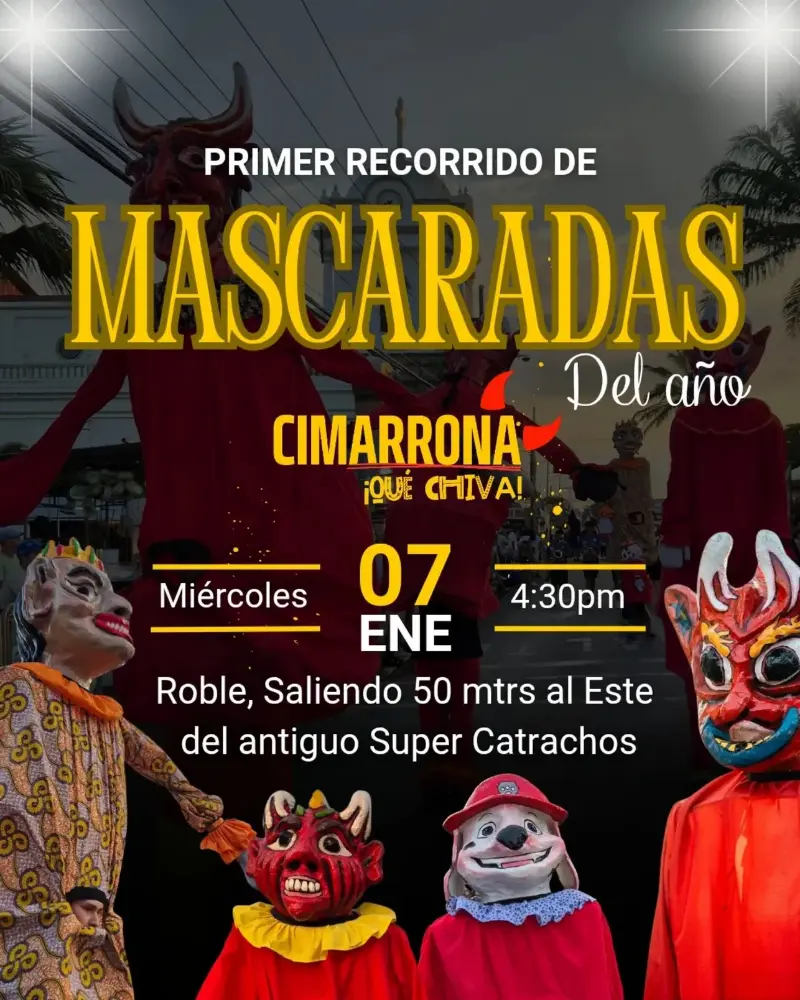 Actividad cultural y familiar con mascaradas y cimarrona para iniciar el año 2026 en comunidad.