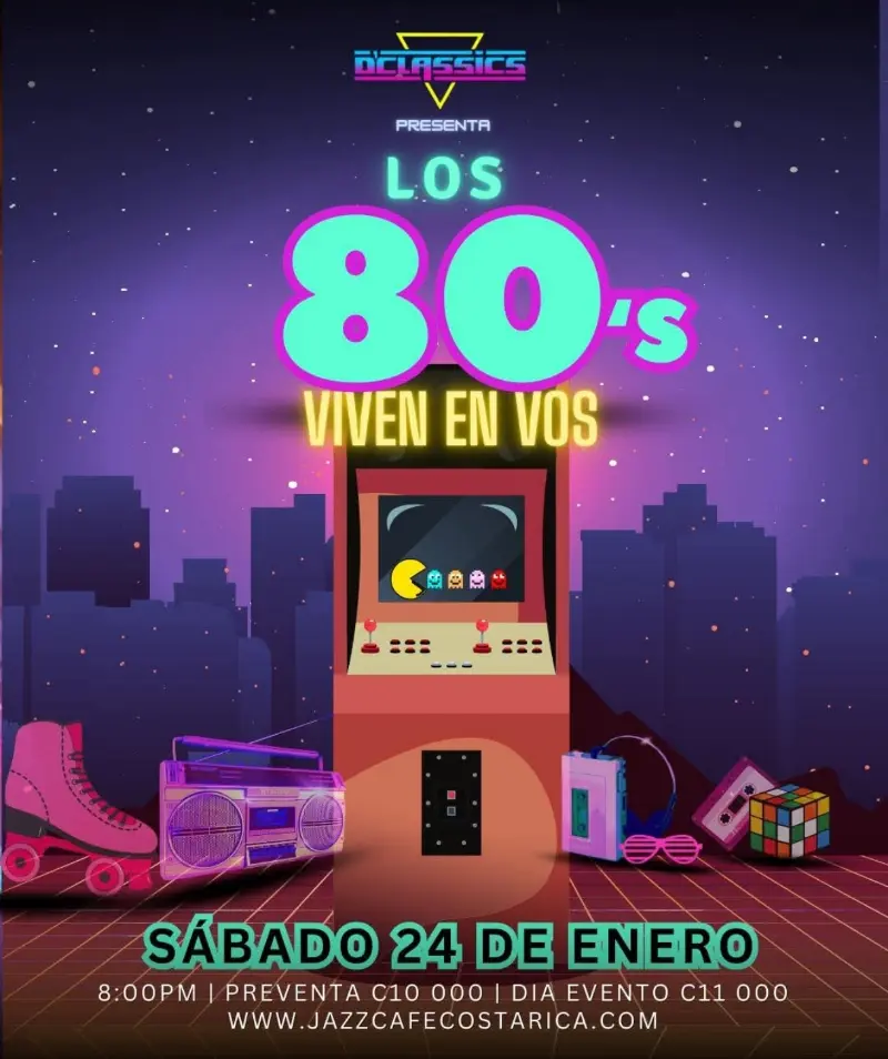Que hacer hoy en Costa Rica: Noche retro para cantar y bailar con los grandes clásicos de los 80s en Jazz Café Costa Rica.