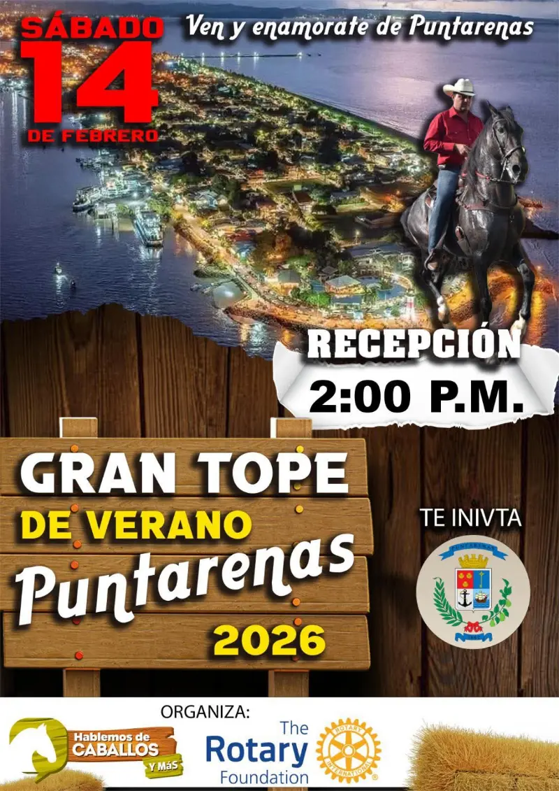 Que hacer hoy en Costa Rica: Tradicional tope de verano en Puntarenas, una actividad llena de cultura, caballos y ambiente familiar frente al mar.