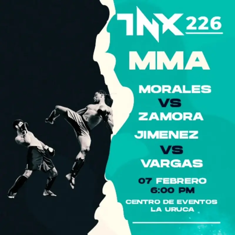 Que hacer hoy en Costa Rica: Evento de artes marciales mixtas con combates estelares en el Centro de Eventos La Uruca.