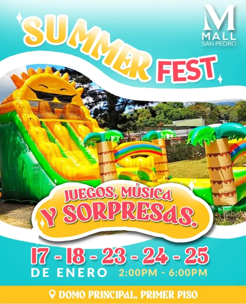 Que hacer hoy en Costa Rica: Festival infantil con juegos inflables, música y sorpresas para disfrutar en familia durante varios días de enero.