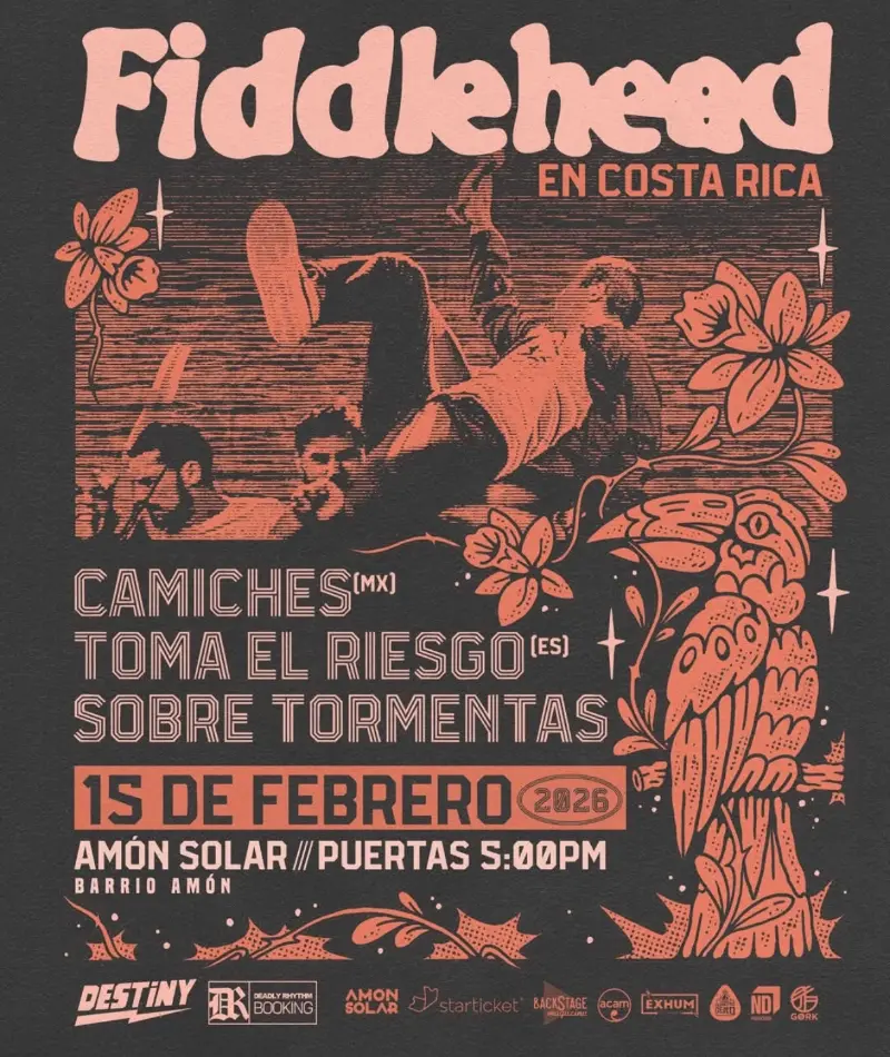 Que hacer hoy en Costa Rica: Concierto de hardcore alternativo con Fiddlehead junto a bandas invitadas de México, El Salvador y Costa Rica.