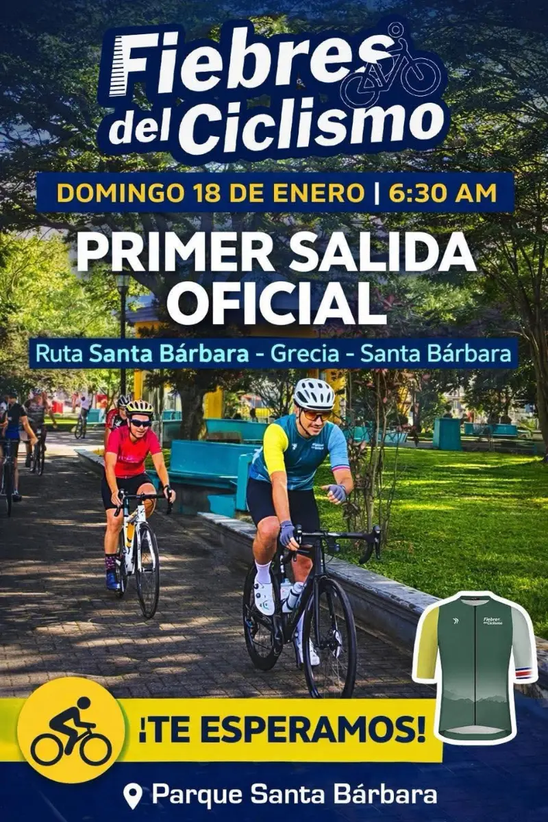 Que hacer hoy en Costa Rica: Primera salida oficial del año con una ruta recreativa de ciclismo para todo público.
