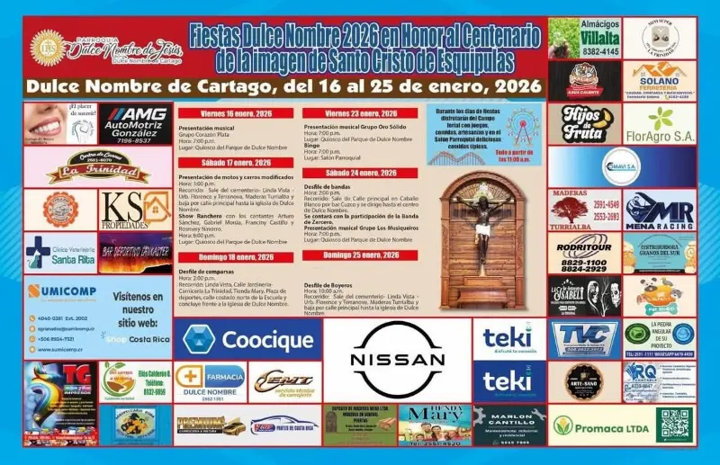 Que hacer hoy en Costa Rica: Celebraciones en honor al centenario de la imagen de Santo Cristo de Esquipulas con actividades culturales.