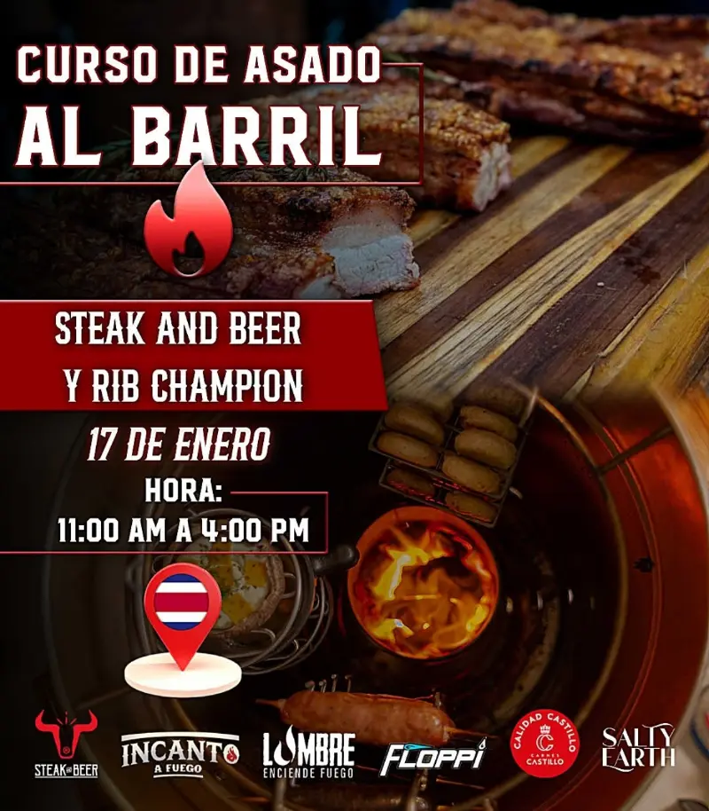Que hacer hoy en Costa Rica: Taller 100% práctico de asado al barril con preparaciones únicas y experiencia gastronómica.