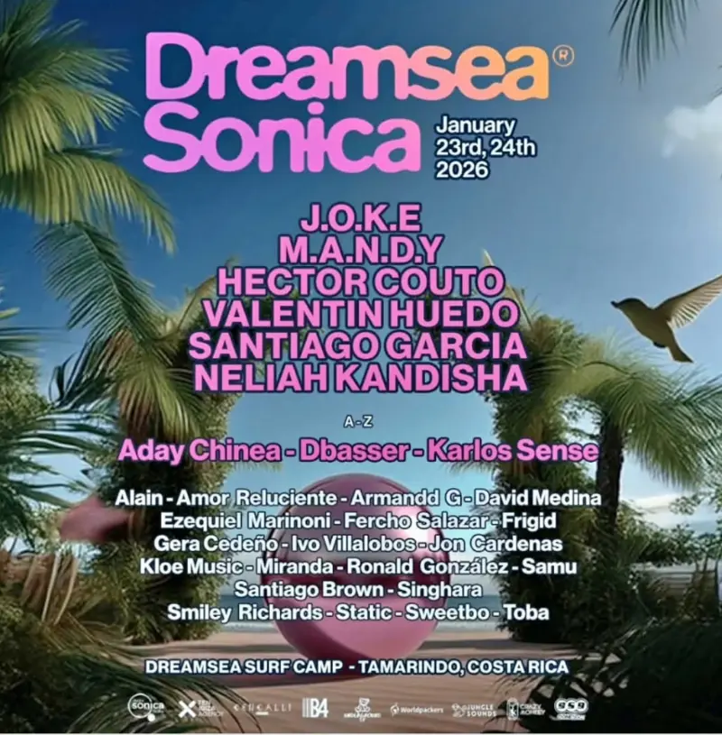 Que hacer hoy en Costa Rica: Festival internacional de música electrónica con DJs de renombre en un ambiente de playa.