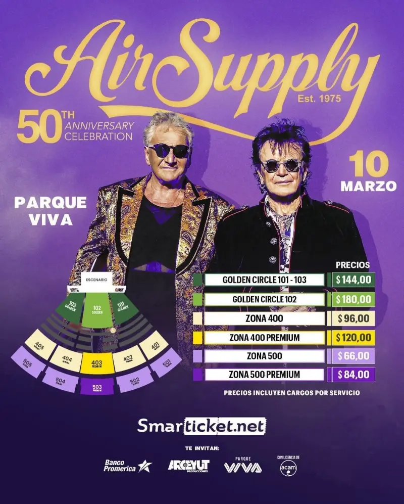 Que hacer hoy en Costa Rica: Concierto de celebración por los 50 años de trayectoria de la icónica banda de soft rock.