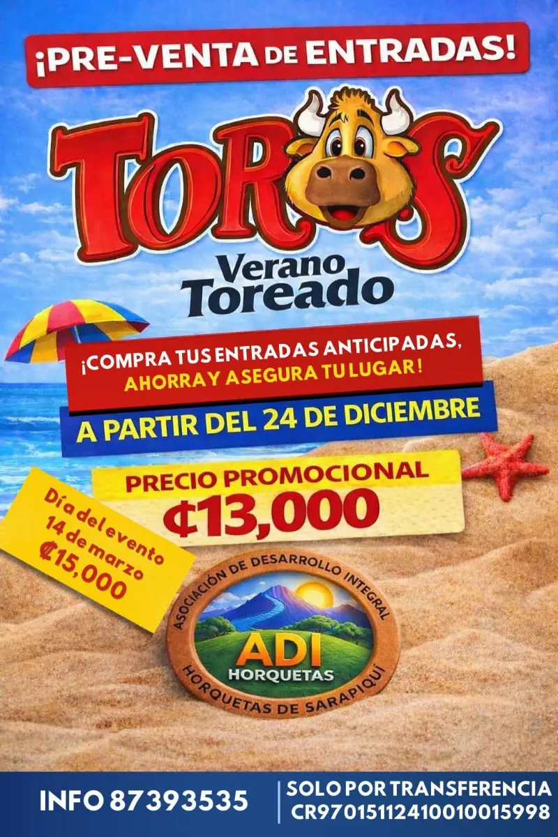 Que hacer hoy en Costa Rica: La esperada gira de Verano Toreado llega a Horquetas con emoción taurina y entretenimiento familiar.