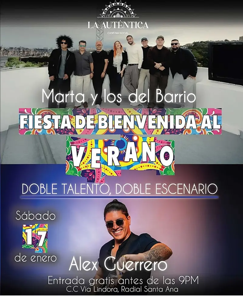 Que hacer hoy en Costa Rica: Doble concierto en vivo para celebrar el inicio del verano en Santa Ana.