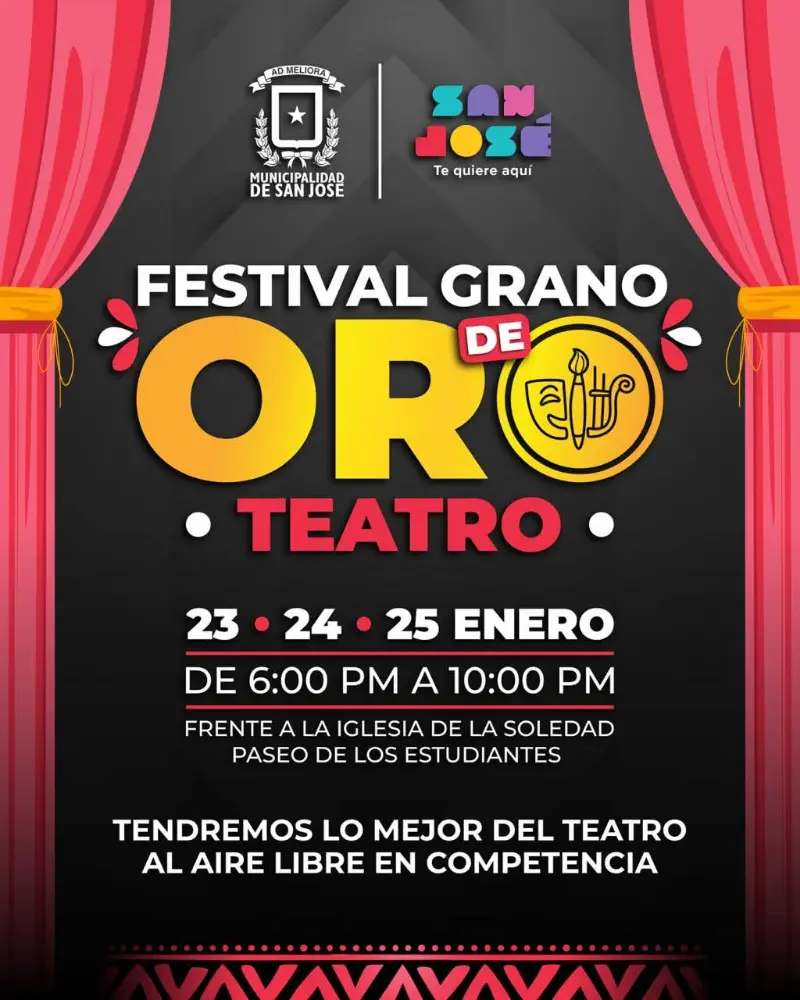 Que hacer hoy en Costa Rica: Certamen de teatro amateur al aire libre con elencos nacionales compitiendo en el corazón de San José.