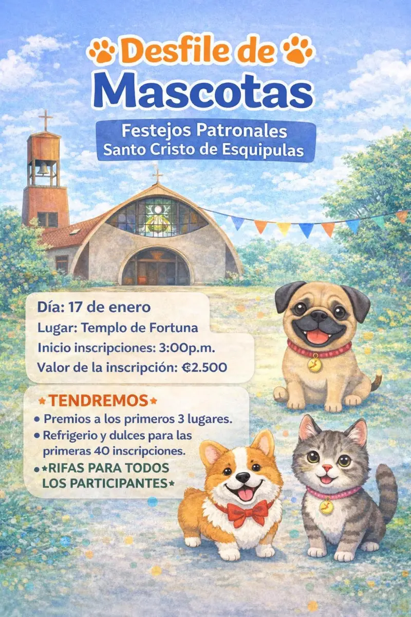 Divertido desfile y concurso de mascotas en el marco de las celebraciones al Santo Cristo de Esquipulas.