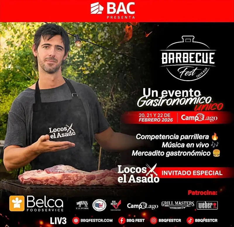 Que hacer hoy en Costa Rica: El evento parrillero más grande del país con competencia de parrilleros, mercadito gastronómico y música en vivo.