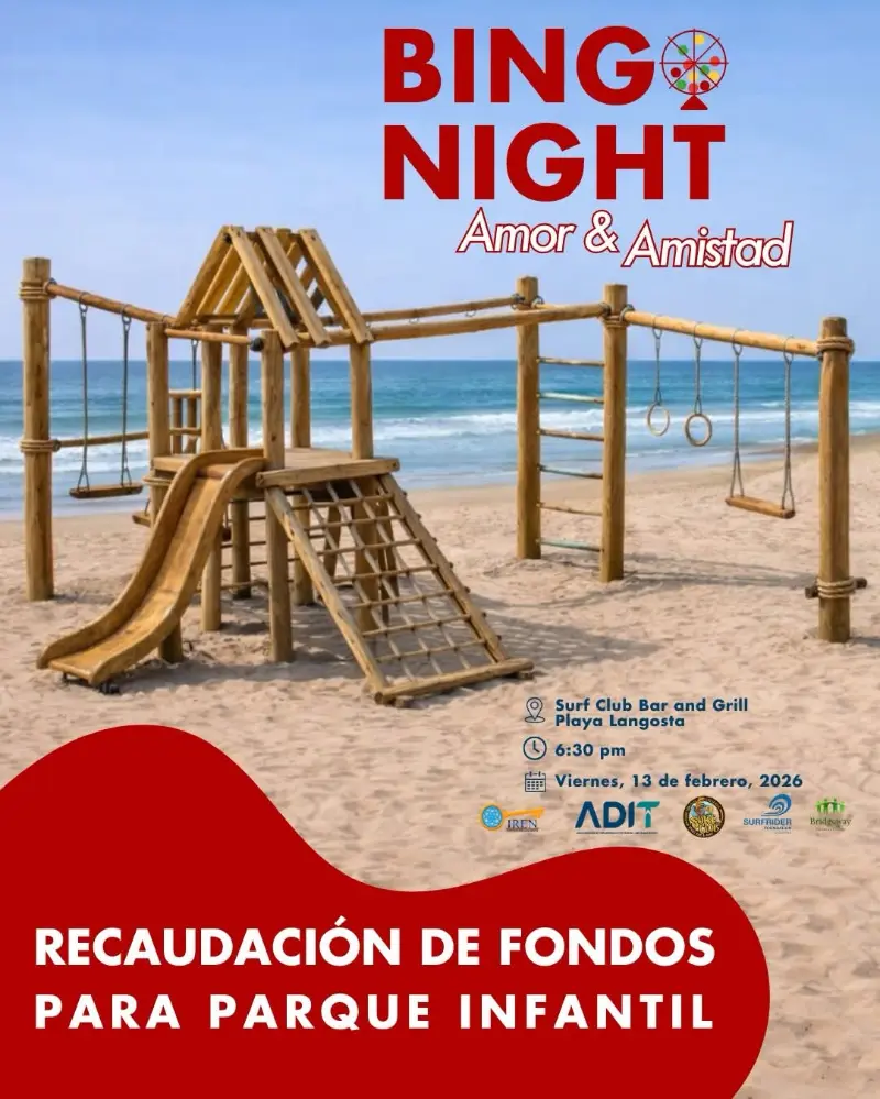 Que hacer hoy en Costa Rica: Evento benéfico de bingo para recaudar fondos para la construcción de un parque infantil en Tamarindo.