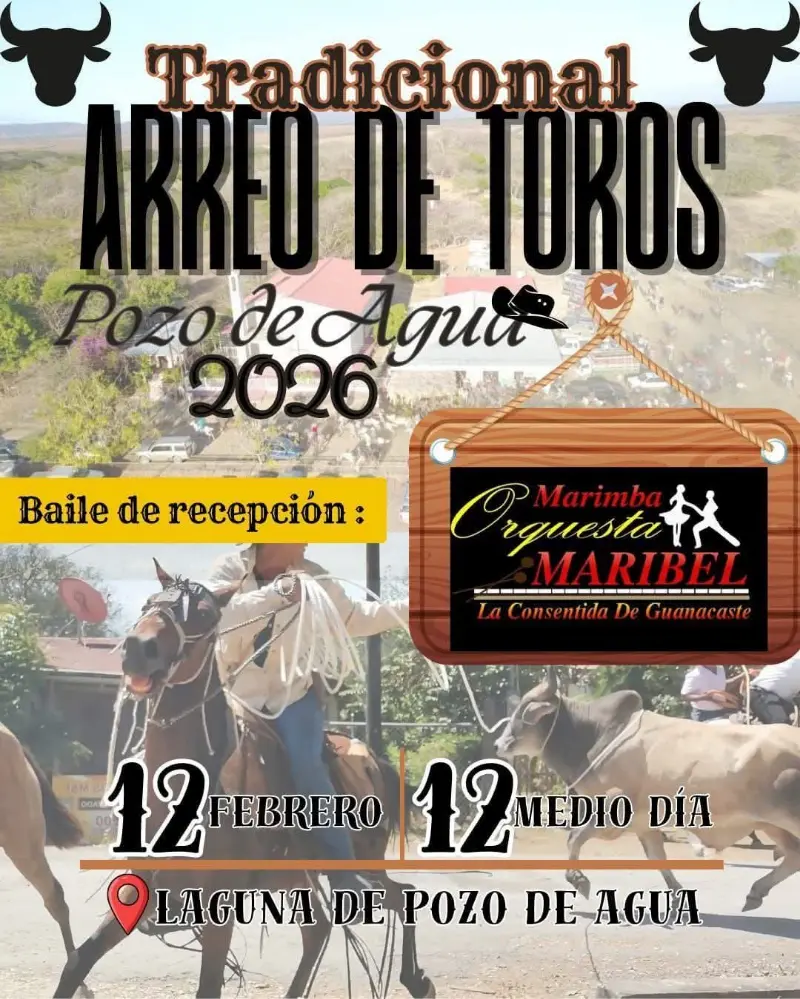 Que hacer hoy en Costa Rica: Evento tradicional guanacasteco con arreo de toros, tope y baile de recepción con marimba orquesta.