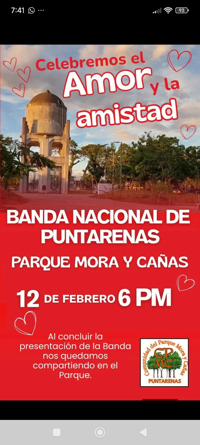 Que hacer hoy en Costa Rica: Presentación musical especial para celebrar el mes del amor y la amistad en un ambiente comunitario.