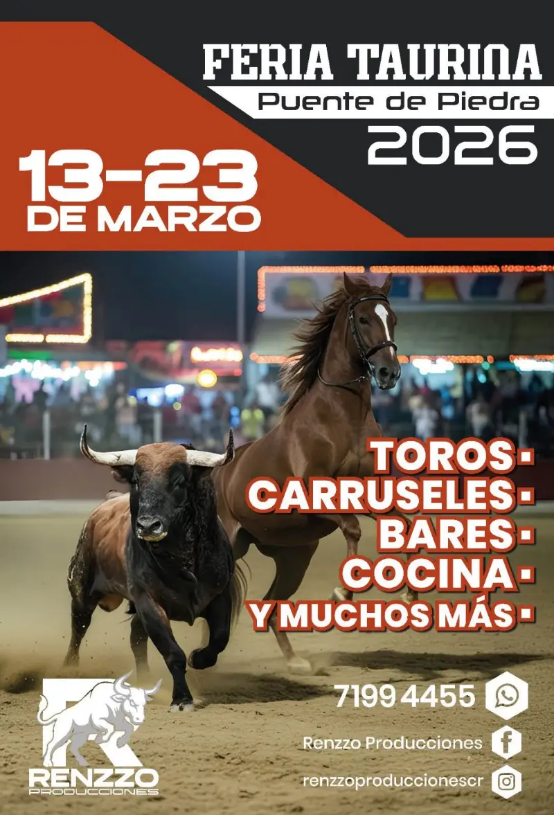 Que hacer hoy en Costa Rica: Tradicionales festejos con corridas de toros, juegos mecánicos, bares y gastronomía local.