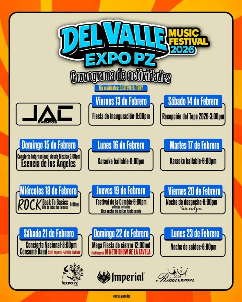 Que hacer hoy en Costa Rica: Festival musical con más de 10 días de actividades, conciertos, karaoke, cumbia, rock y gran fiesta de cierre en Expo PZ 2026.