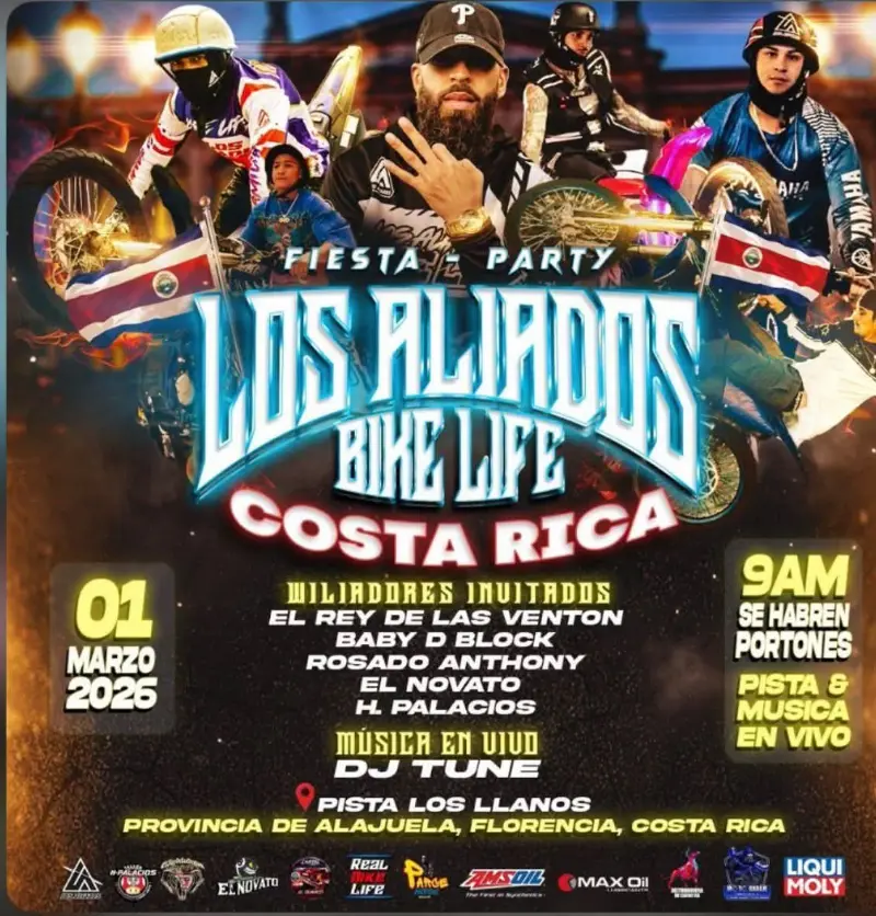 Que hacer hoy en Costa Rica: Vive lo mejor del Bike Life Internacional en Costa Rica con exhibiciones, invitados especiales y música en vivo en Pista Los Llanos.