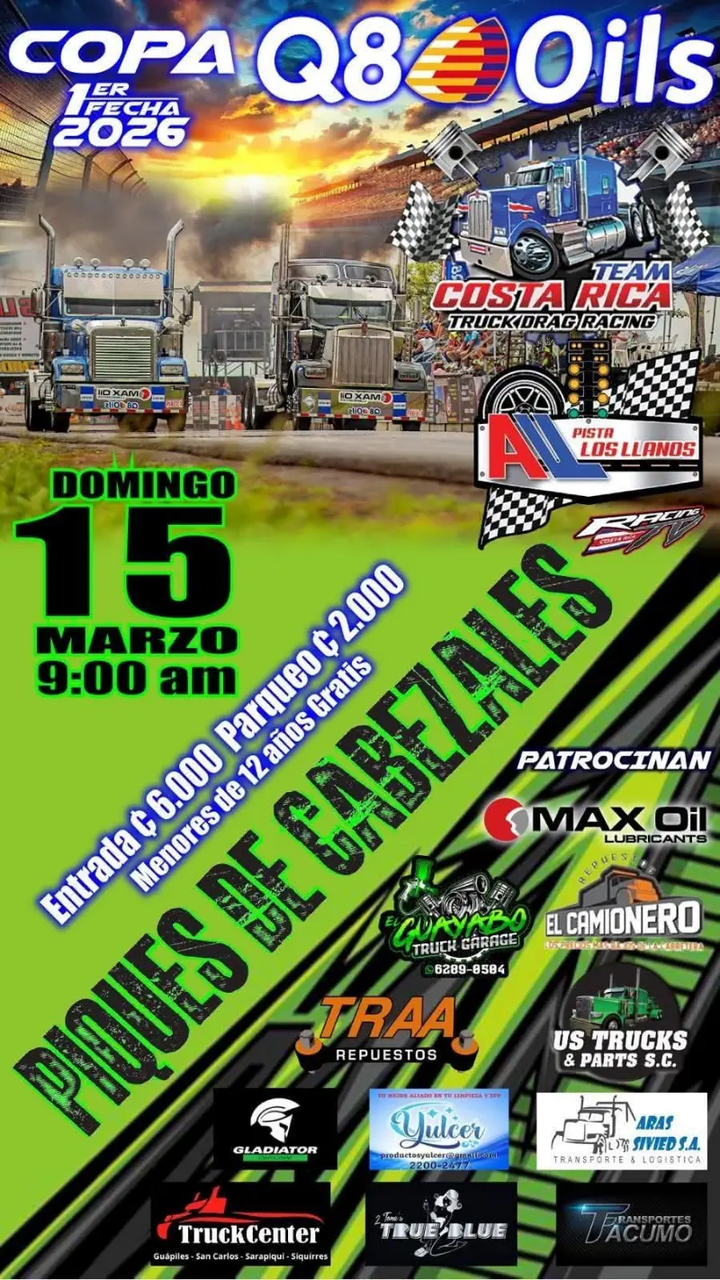 Arranca el campeonato de piques 1/4 de milla de cabezales 2026 con la primera fecha en la Pista Los Llanos.