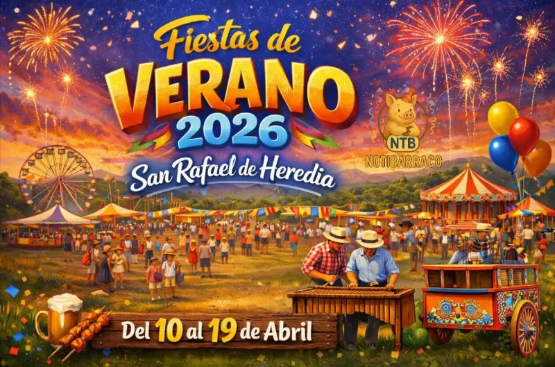 Que hacer hoy en Costa Rica: Disfrutá las Fiestas de Verano 2026 en San Rafael de Heredia con música, juegos, comidas típicas y actividades para toda la familia.