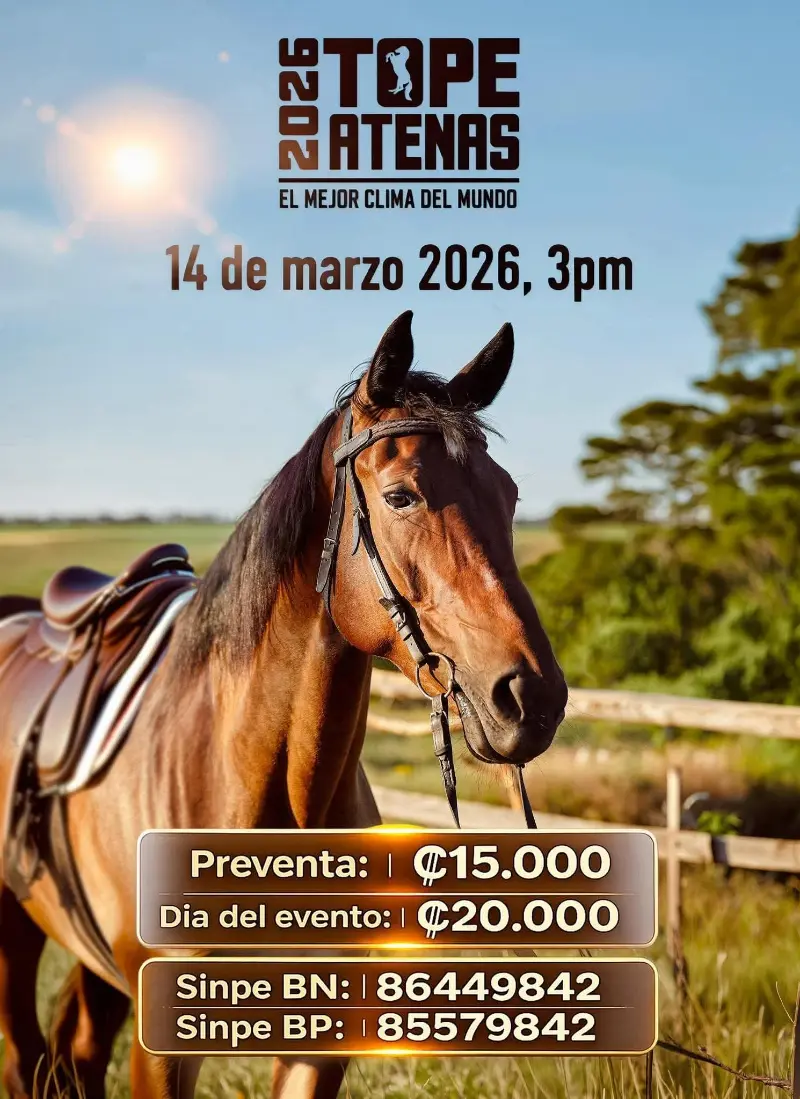 Disfrutá el Tope Atenas 2026, un encuentro de caballistas lleno de tradición y cultura ecuestre en Atenas.