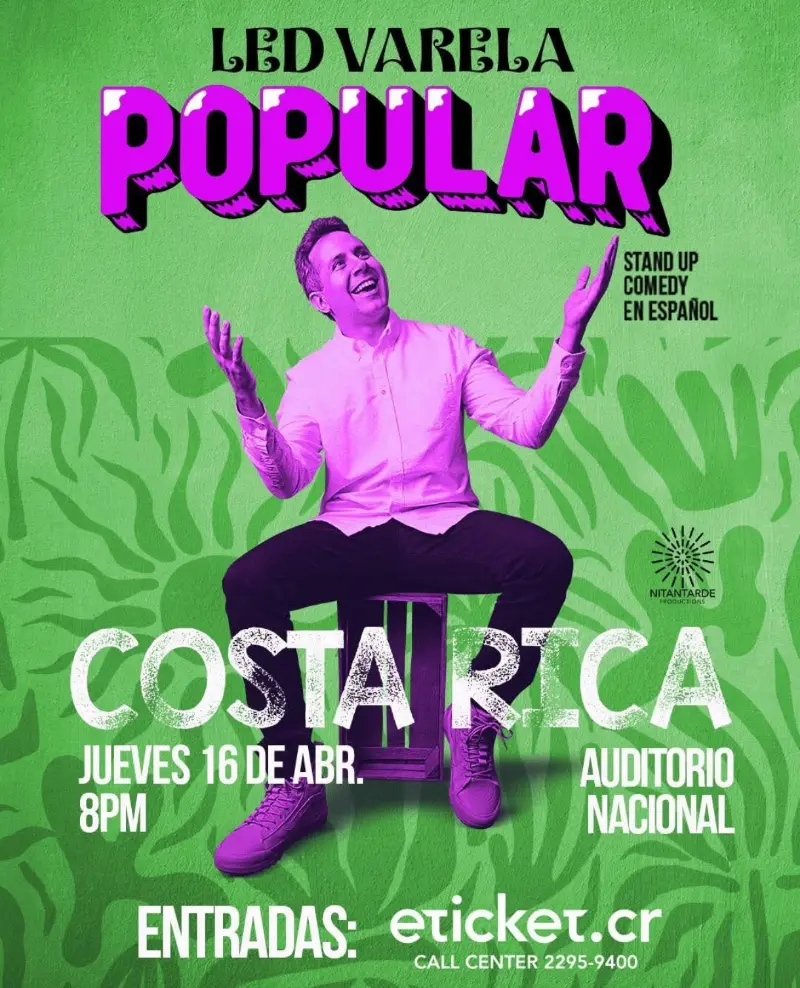 Que hacer hoy en Costa Rica: El comediante venezolano Led Varela llega a Costa Rica con su show de stand up comedy Popular.