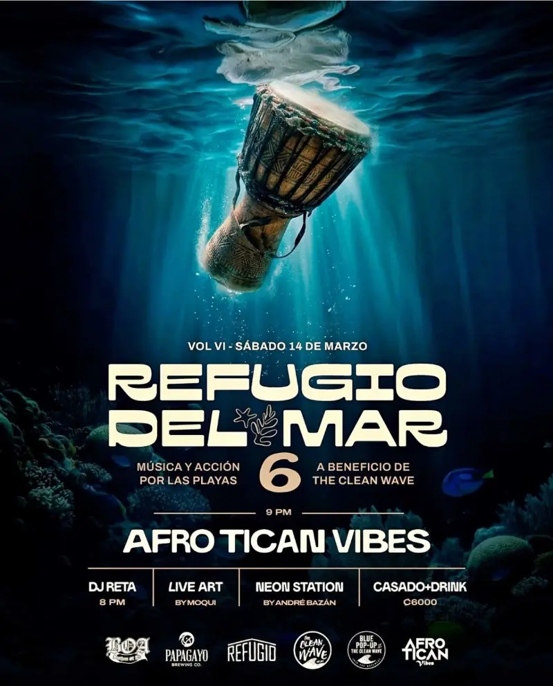 Una noche de música, arte y comunidad frente al mar con Refugio del Mar VI Afro Tican Vibes.
