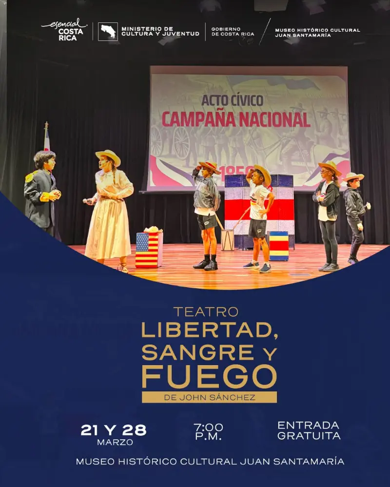 Obra de teatro histórica que revive la Campaña Nacional de 1856–1857 en el Museo Juan Santamaría.