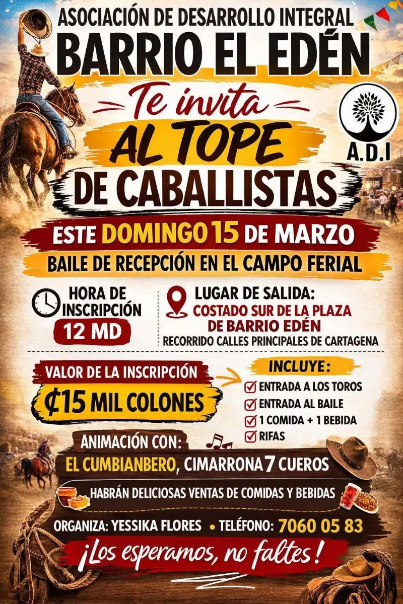 Gran tope de caballistas en Barrio Edén con recorrido, baile, toros y ambiente tradicional.