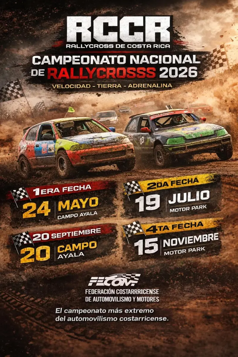 Que hacer hoy en Costa Rica: Arranca el Campeonato Nacional de Rallycross con velocidad, tierra y adrenalina en las pistas de Costa Rica.