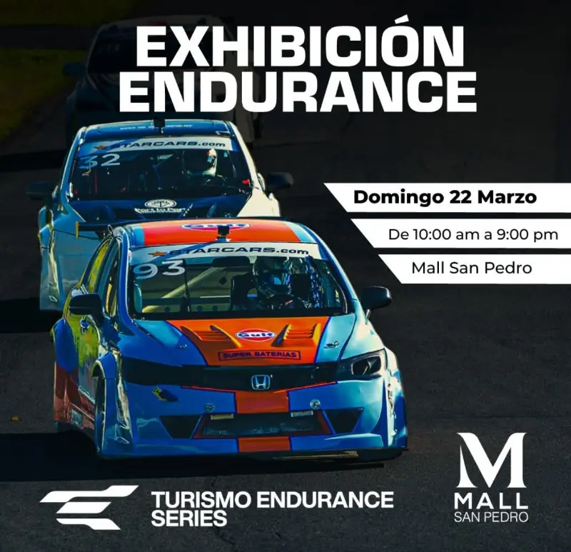 Exhibición de autos del Turismo Endurance Series con entrada gratuita para disfrutar del automovilismo.